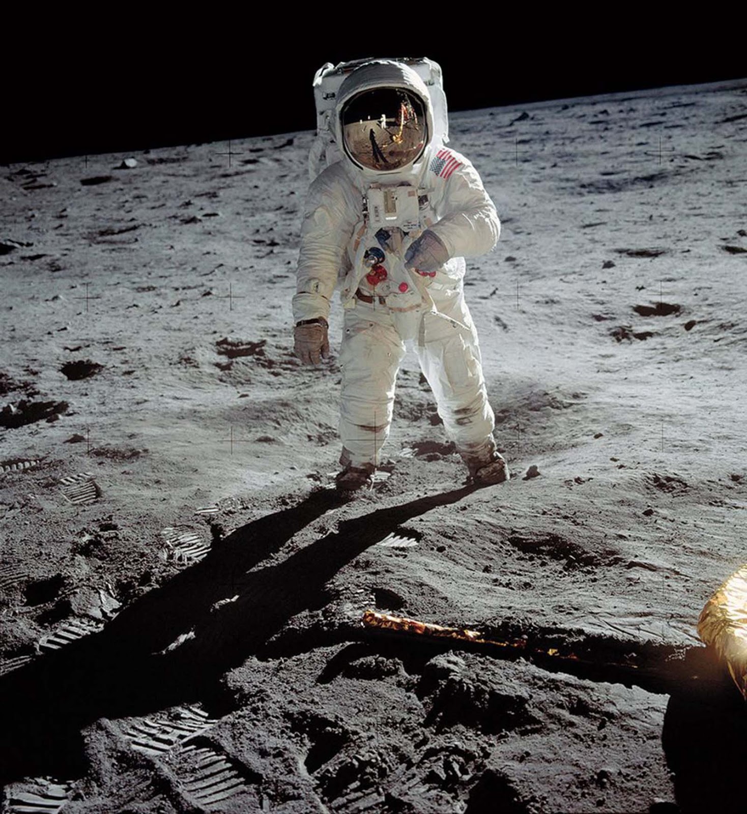 Buzz Aldrin on the moon, 1969
